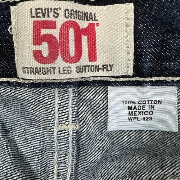Levi's Original 501 Straight Leg Button-Fly Jeans Dark Stone Wash W33 x L32 - Picture 4 of 10